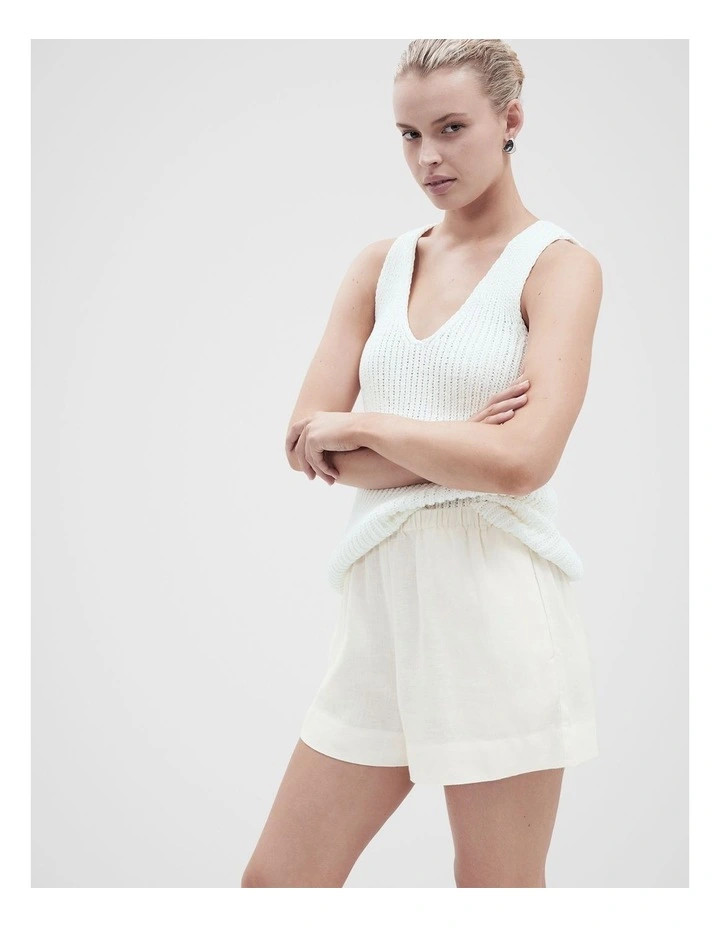 UnisonOpen Stitch Knitted Tank in Parchment | Myer