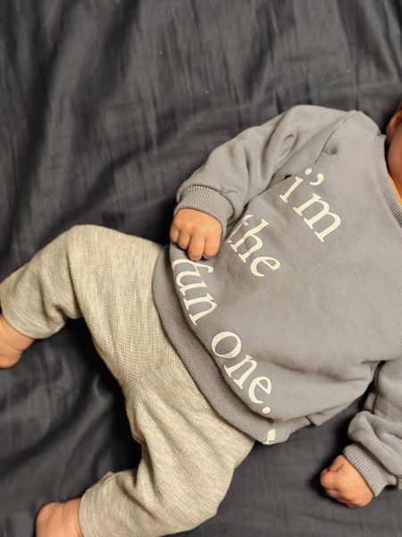 I’m the fun one sweatshirt 

baby clothes, baby crew neck, baby sweatshirt, oh baby, baby lounge, baby outfit, baby boy outfit 

#LTKbaby