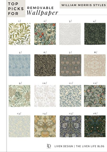 William Morris wallpaper. botanical wallpaper. floral wallpaper. removable wallpaper. temporary wallpaper. peel and stick wallpaper. 

#LTKSeasonal #LTKhome #LTKstyletip