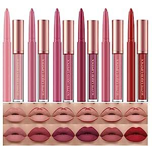 BestLand 12Pcs Matte Liquid Lipstick + Lip Liner Pens Set, One Step Lips Makeup Sets Pigment Velv... | Amazon (US)