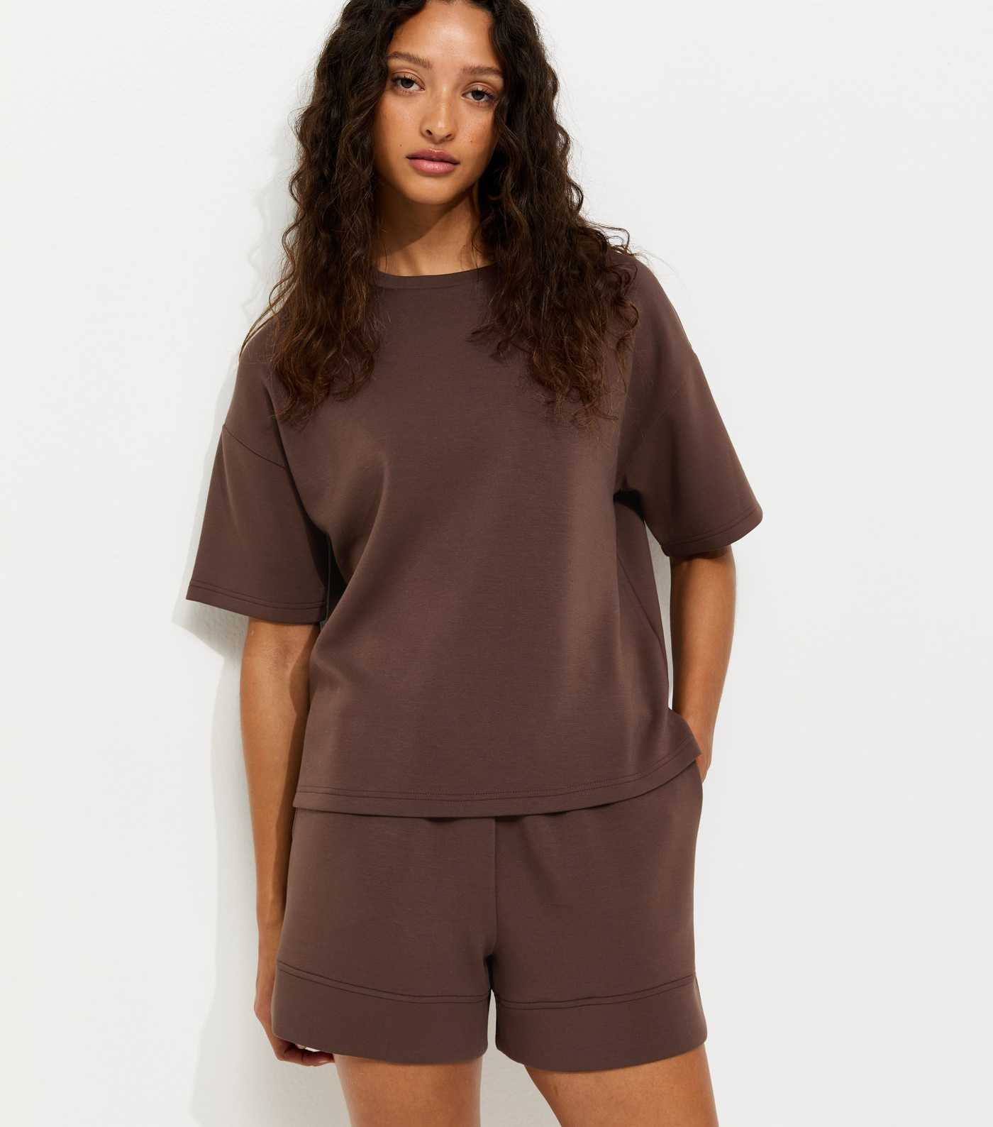 Premium Dark Brown Sweatshirt T-Shirt | New Look | New Look (UK)