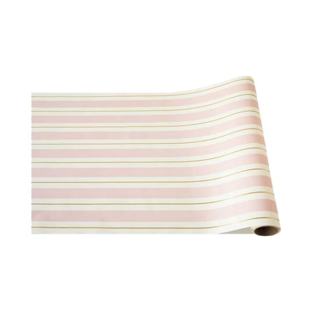 Pink & Gold Awning Stripe Table Runner | Ellie and Piper