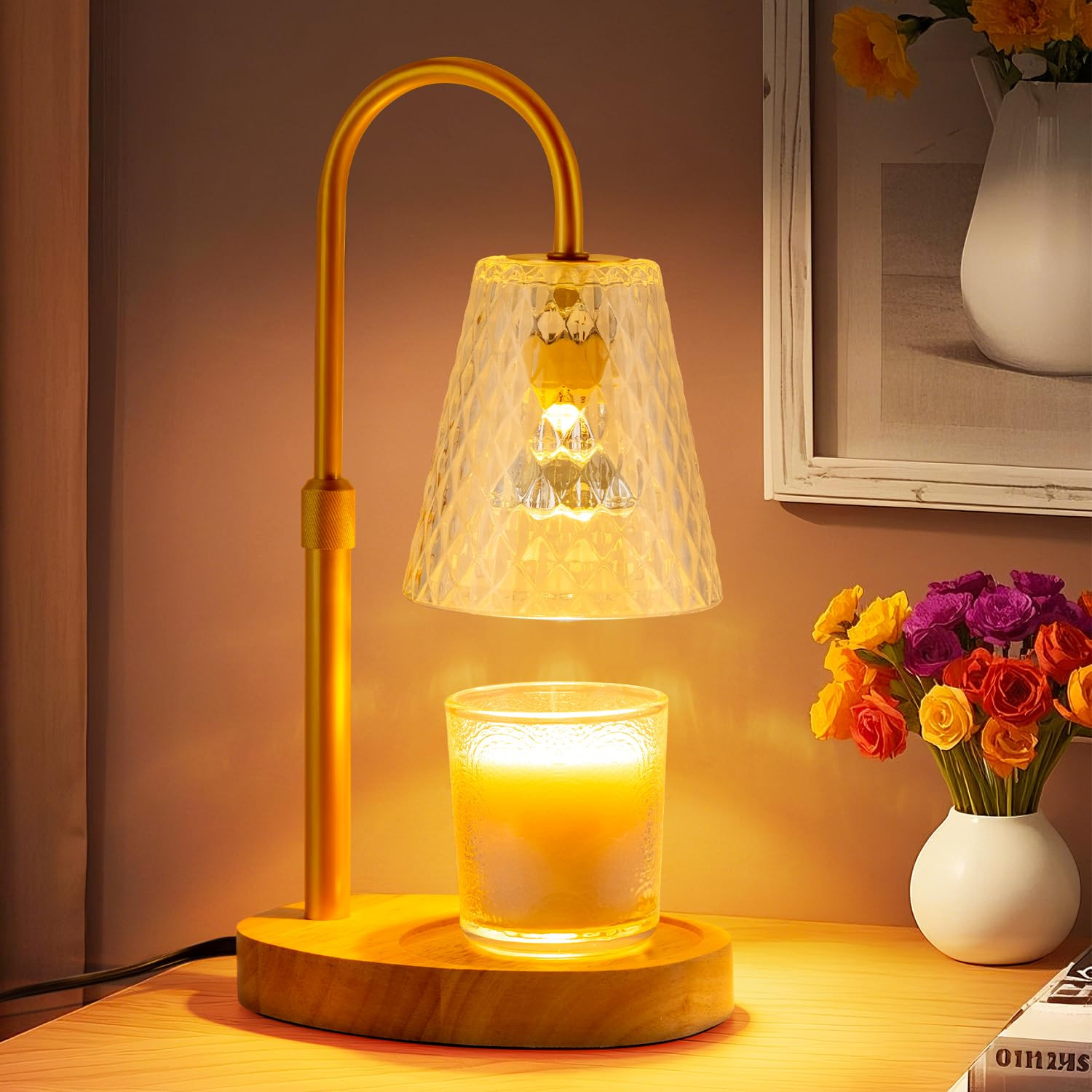 Candle Warmer Lamp with Timer: Electric Candles Warmers Adjustable Height Dimmable - Large Wax Ca... | Amazon (US)
