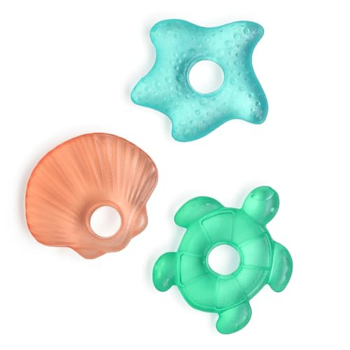 Itzy Ritzy Water-Filled Teethers - Cold Cutie Coolers Textured On Both Sides to Massage Sore Gums & Emerging Teeth - Can Be Chilled in Refrigerator, Set of 3 Seaside Water Teethers | Amazon (US)