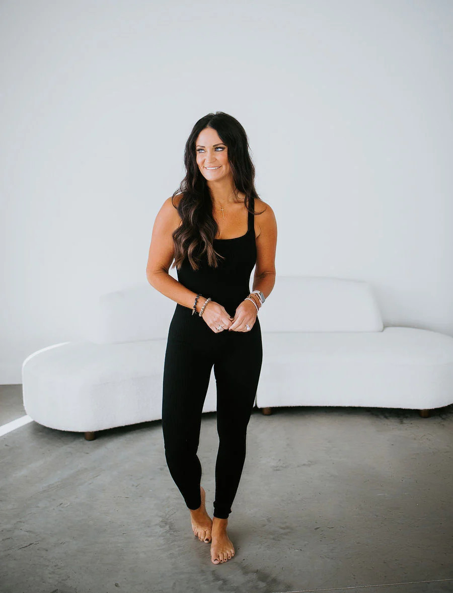 Shannon Ribbed Bodycon Jumpsuit | Lauriebelles