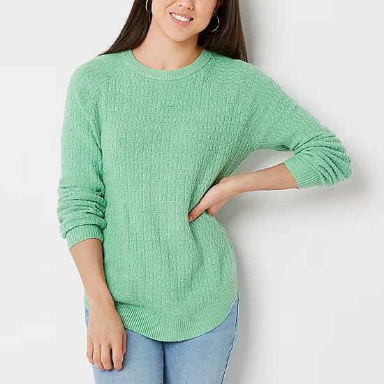 St. John's Bay Womens Crew Neck Long Sleeve Pullover Sweater | JCPenney