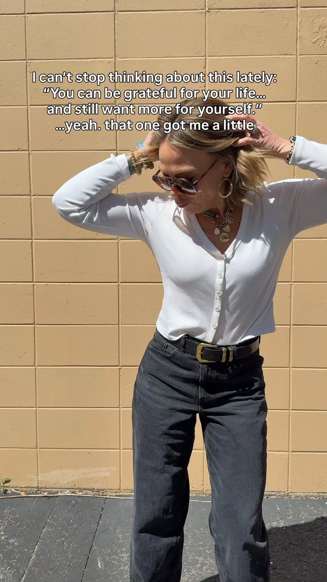 I think a lot of millennial moms are walking around feeling both things at once…

deeply grateful for the life we built 🤍
and also quietly wanting more for ourselves too.

more joy.
more confidence.
more fun.
more peace.
more of us again.

and honestly?
I don’t think there’s anything wrong with that ✨

Follow along for cute outfits + everyday chaos 🤍