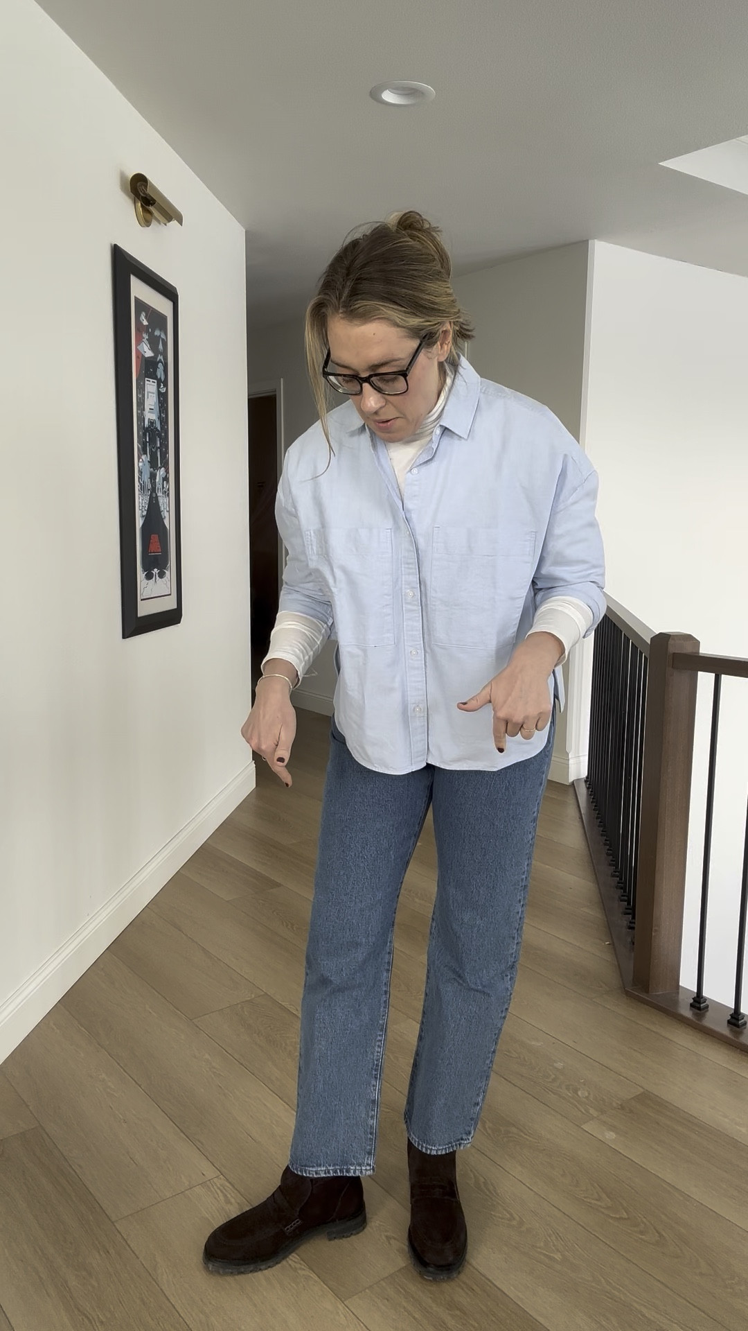 Tuesday OOTD. Making my Oxford shirt more winter friendly with a turtleneck underneath. Everything is true to size.

#LTKTall #LTKMidsize #LTKootd