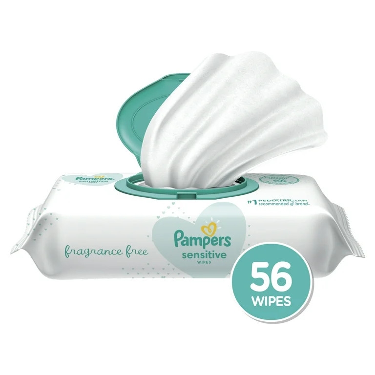 Pampers Baby Wipes, Sensitive, Perfume Free, 1X Pop-Top, 56 Ct | Walmart (US)