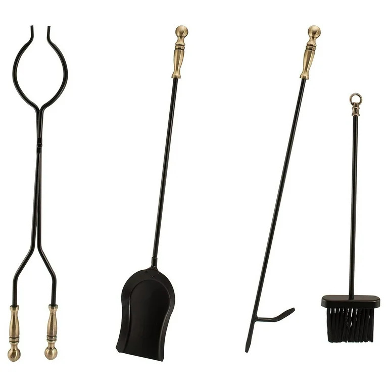 15006 Antique Fireplace Toolset with Brass Handles, 5 Piece set | Walmart (US)