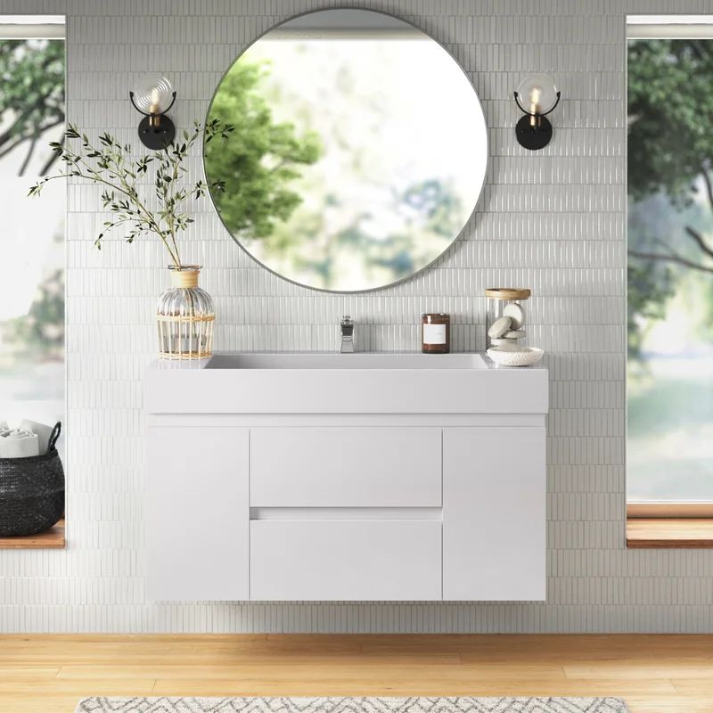 Newbold 47'' Wall-Mounted Single Bathroom Vanity Set | Wayfair North America