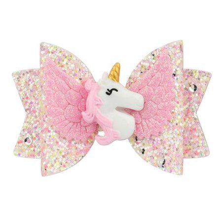 KABOER Unicorn Hairclips Bows Alligator Clips for Baby Girls Glitter Barrette Hair Pins Accessories | Walmart (US)