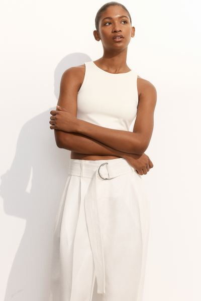 Cropped microfibre vest top | H&M (UK, MY, IN, SG, PH, TW, HK)