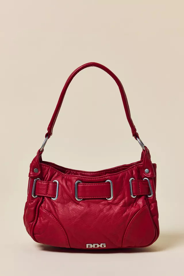 BDG Mini Sonny Belted Faux Leather Shoulder Bag in Camel, Women's at Urban Outfitters | Urban Outfitters (US and RoW)