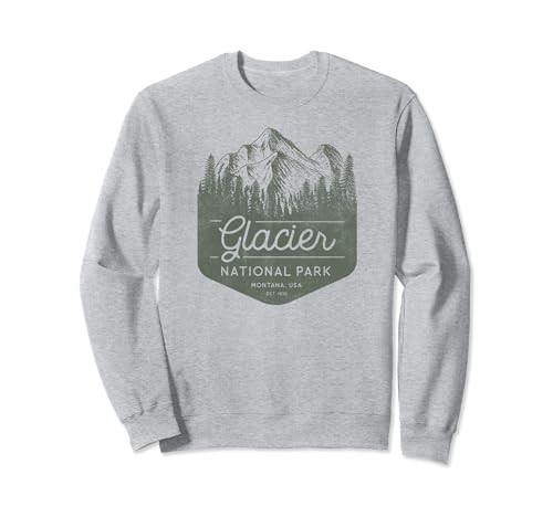 Vintage Style Glacier National Park Montana Sweatshirt | Amazon (US)