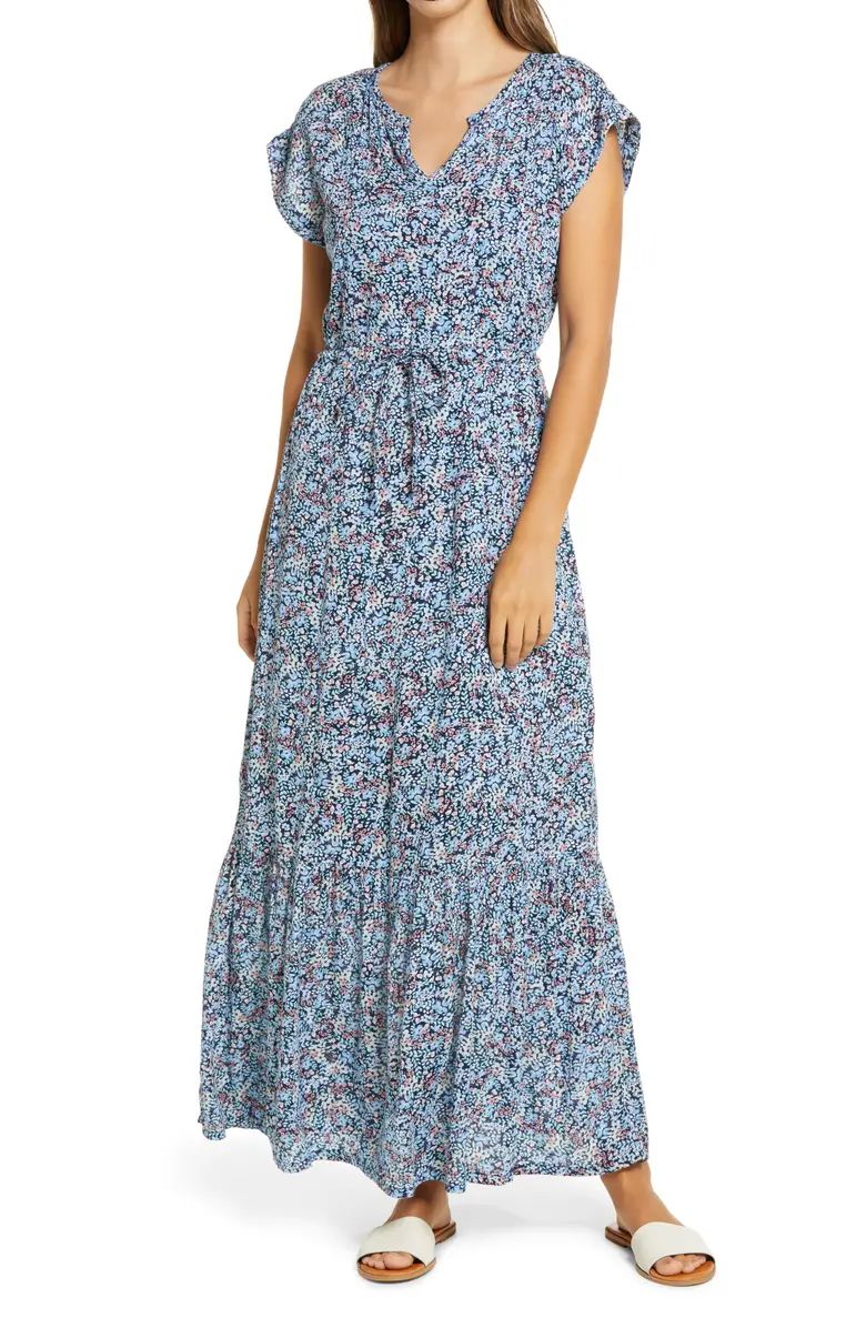 Print Flutter Sleeve Maxi Dress | Nordstrom