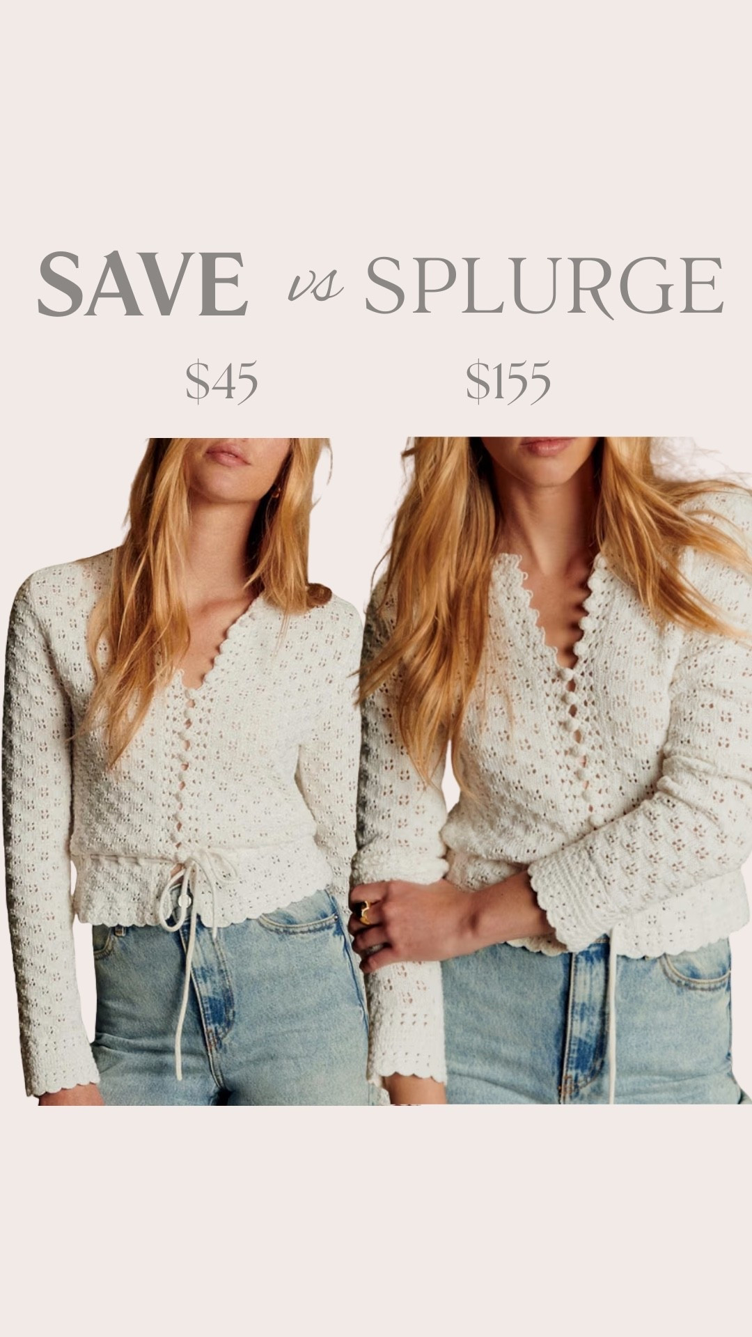 Save vs splurge

#LTKdayinmylife #LTKgrwm #LTKootd