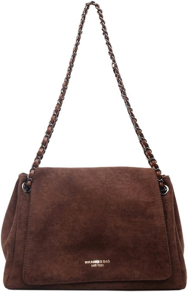 Suede Top Handle Bags for Women Fashion Slouchy Shoulder Bag Fall Winter Leather Hobo Handbags Totes 2026 | Amazon (US)