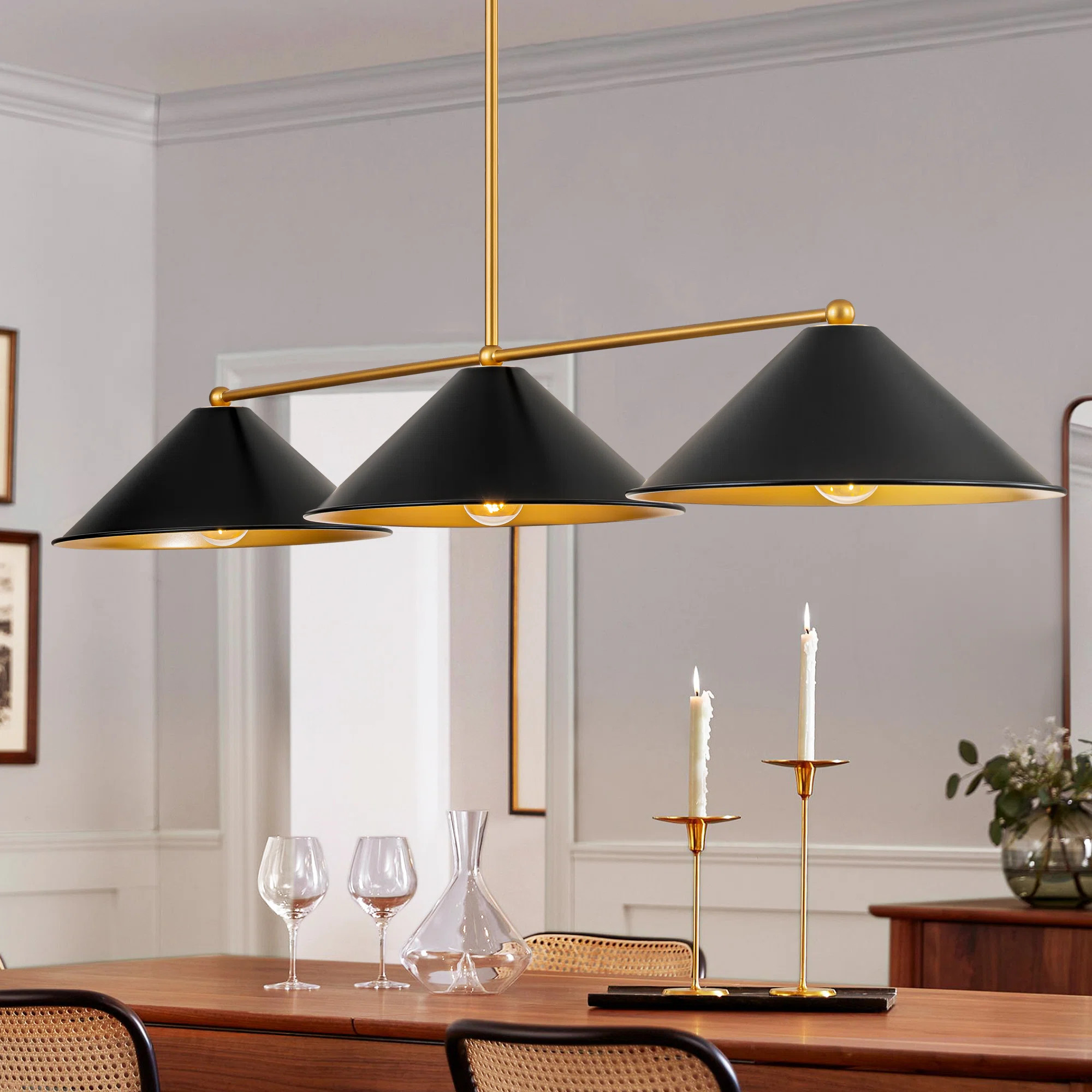 Fairhope 3 - Light Gold Kitchen Island Pendant | Wayfair North America