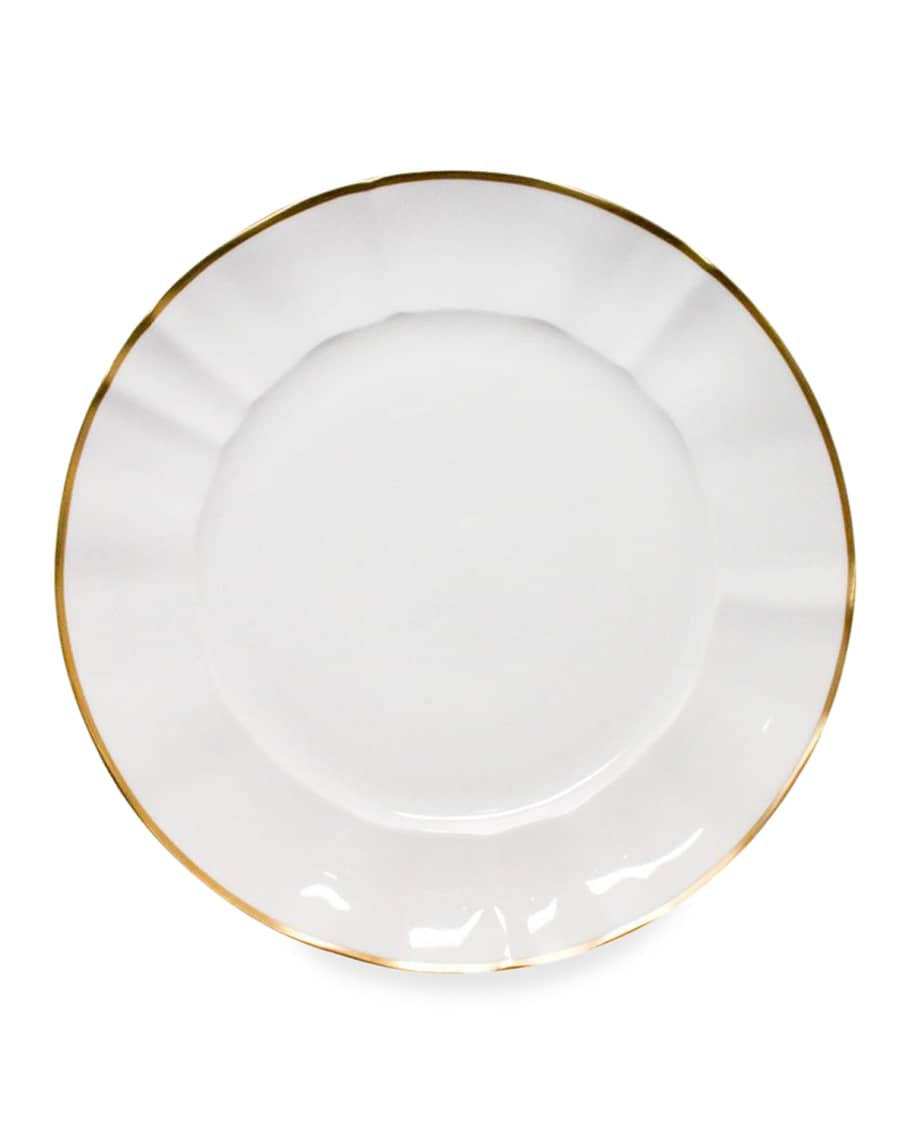 Anna Weatherley White Charger Plate with Gold Border | Neiman Marcus