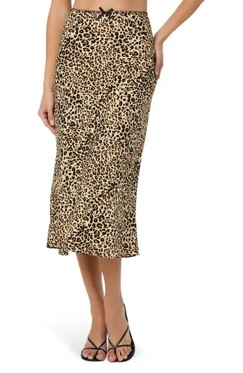 ASTR the Label Satin Slip Skirt in Leopard Print at Nordstrom Rack, Size Small | Nordstrom Rack