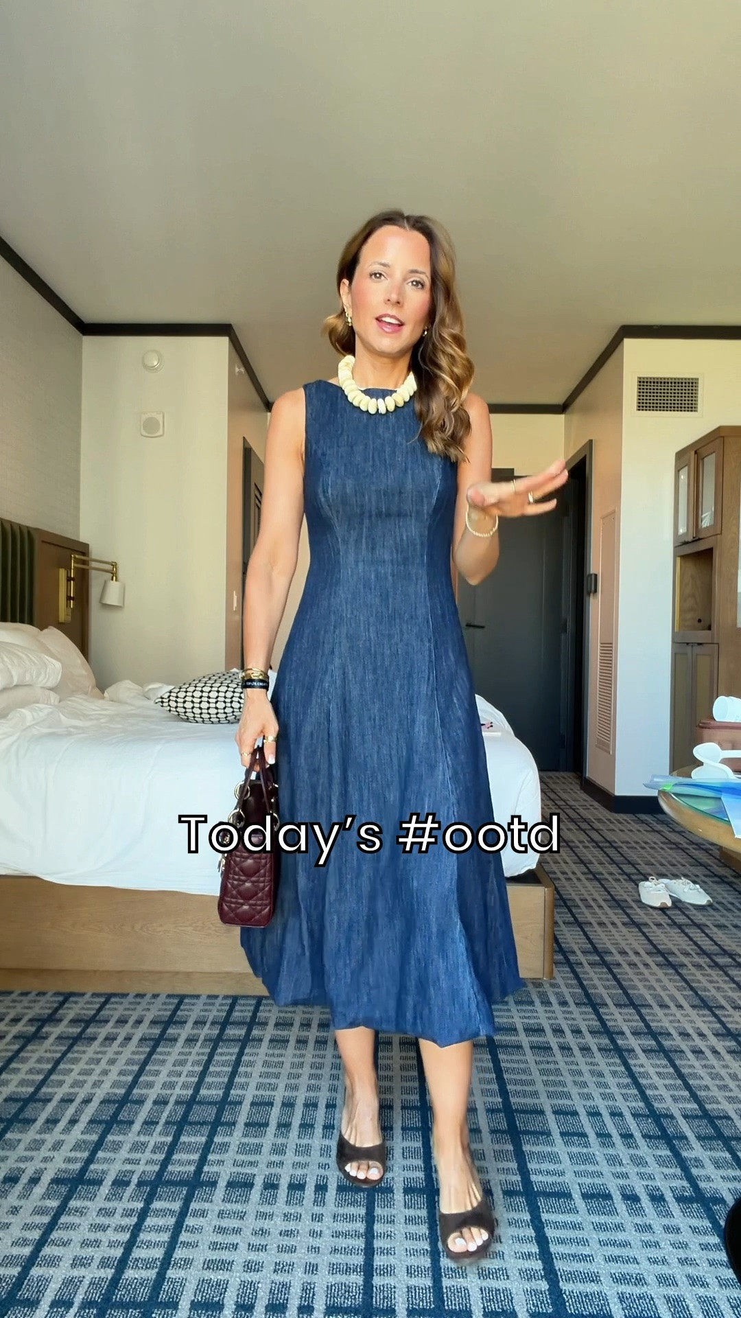 Today’s business casual outfit! Denim midi dress in XXS petite. Brown suede mule heels - I went up half a size. Work outfit. Workwear. Fall outfit. Fall dress. Fall style.

#LTKCon #LTKootd #LTKPetite