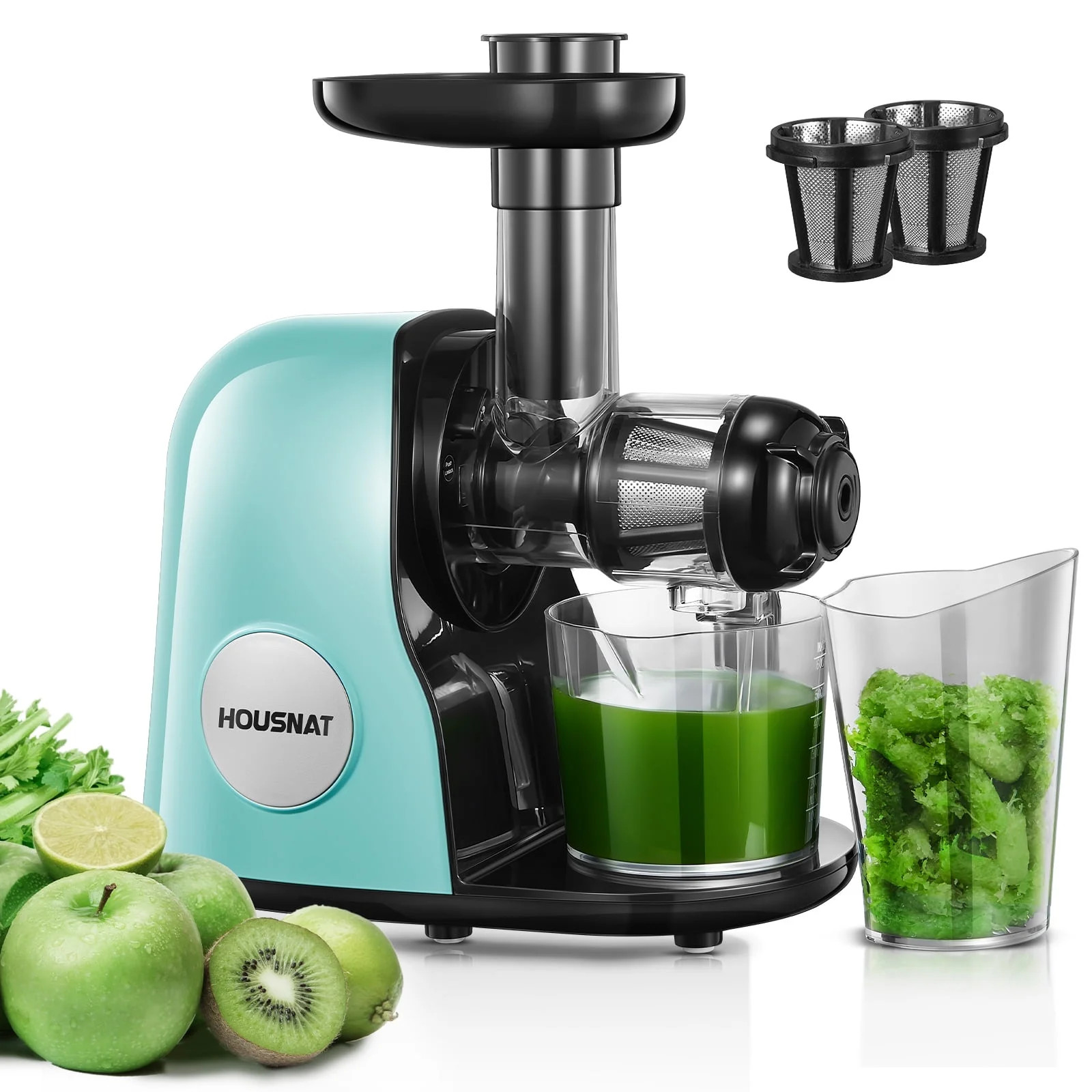 HOUSNAT Slow Masticating Juicer Machines, Easy Clean, Quiet Motor & Reverse Function, 150W | Walmart (US)
