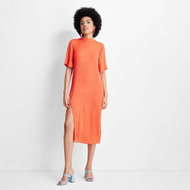 Women's Short Sleeve Mock Neck Midi Dress - Future Collective™ with Gabriella Karefa-Johnson | Target