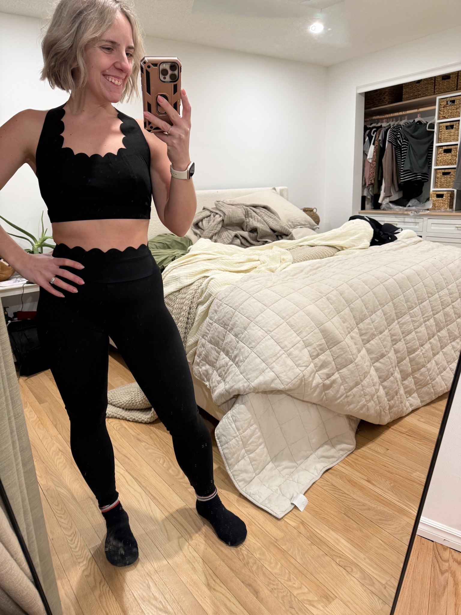 Getting ready for my strength and tone class! What you’ll need:
* resistance bands
* light dumbbells (1-3 lbs)
* yoga mat 

Optional but recommended: cute scalloped workout outfit!

Dance fitness, at home workout, work out outfits, dumbbells, fitnesss

#LTKActive #LTKfitnessgoals #LTKSaleAlert