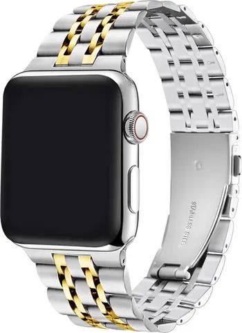 POSH TECH Rainey Silver/Gold Stainless Steel Band for Apple Watch | Nordstrom