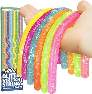 BUNMO | Stocking Stuffers for Girls | Glitter Stretchy Strings 6pk | Sensory Toys for Anxiety & S... | Amazon (US)