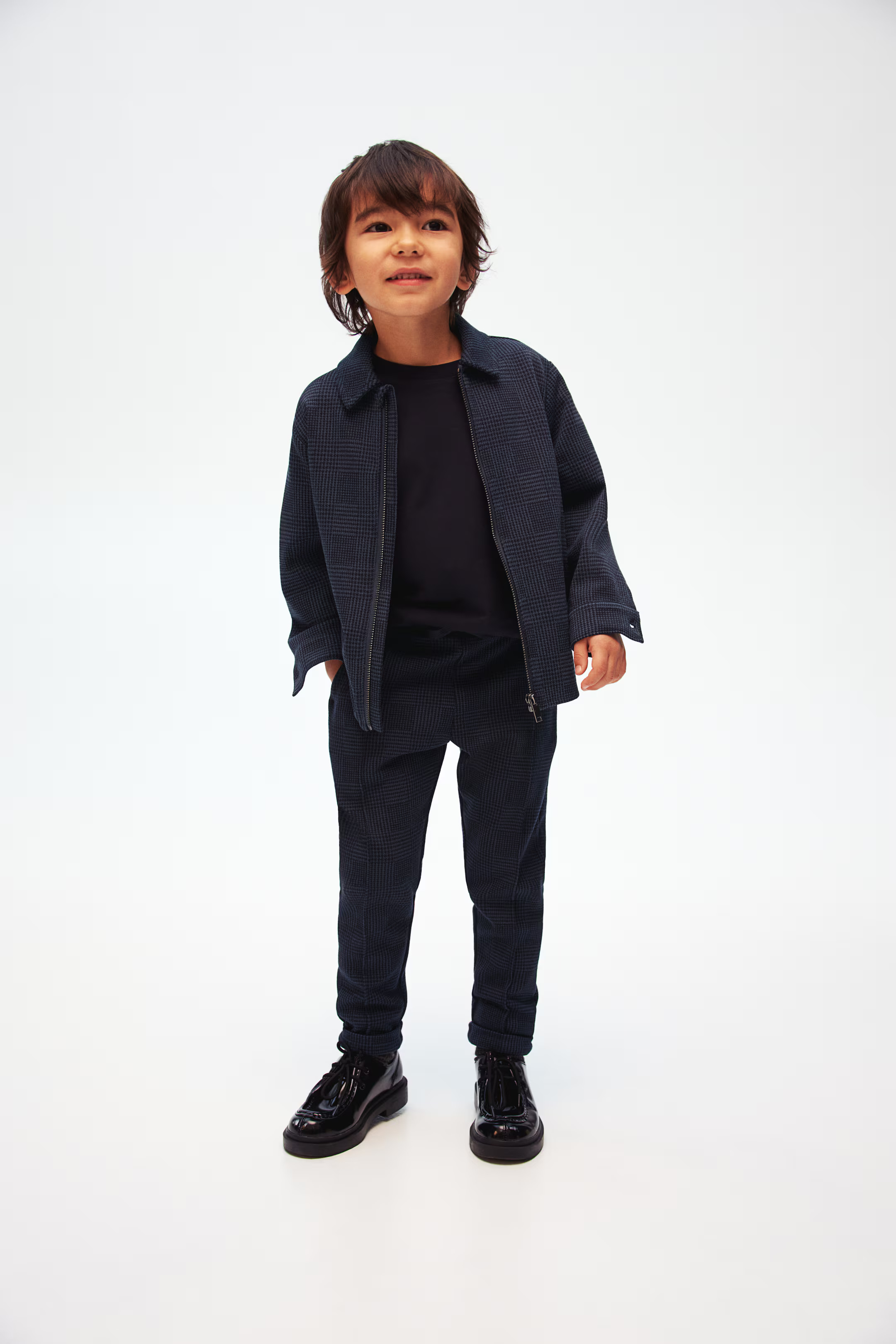 Dressy Joggers - Blue/checked - Kids | H&M US | H&M (US + CA)