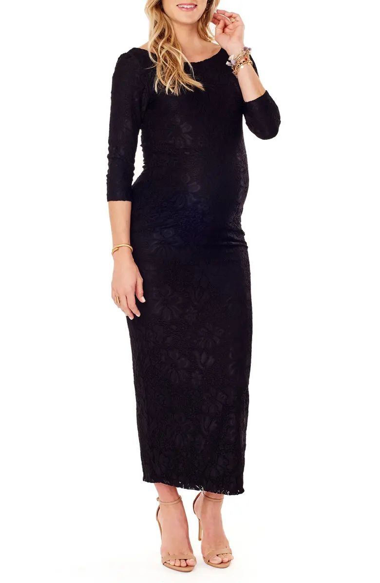 Lace Column Maternity Maxi Dress | Nordstrom