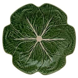 Bordallo Pinheiro Cabbage French Green Stoneware Dinner Plates - Set of 4 | Kathy Kuo Home