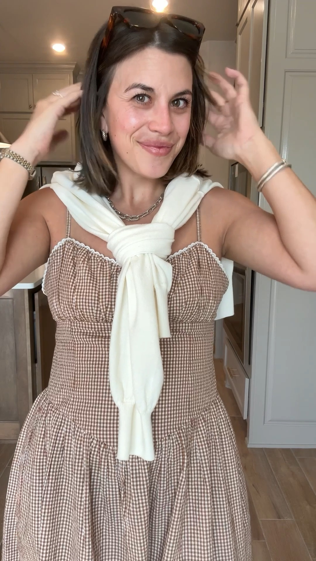 The cutest midi dress for spring and summer. Loving browns and cream right now especially in dresses. This is Target and will likely be on major sale for circle day  

#LTKootd #LTKSeasonal #LTKSaleAlert