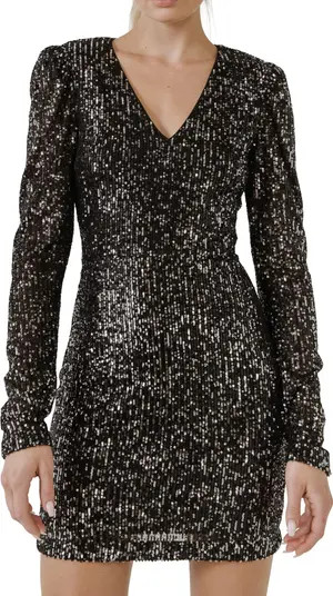 Endless Rose Long Sleeve Sequin Minidress | Nordstrom | Nordstrom