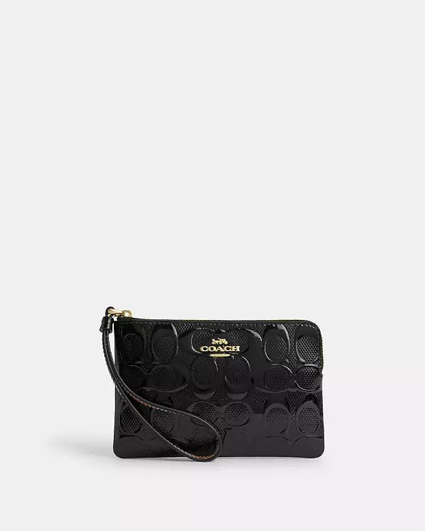 Corner Zip In Signature Leather | Coach Outlet CA