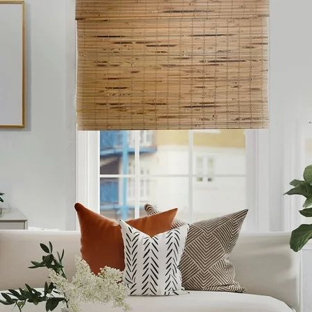 MOOD Custom Bamboo Shades | NATURAL | Cordless Designer Natural Woven Wood Roman Shades for Windows  | Walmart (US)
