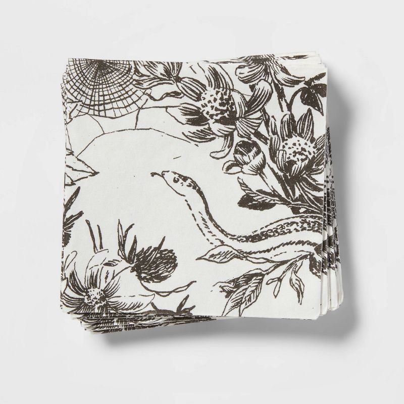 20ct Paper Floral Beverage Halloween Napkins - Threshold™ | Target