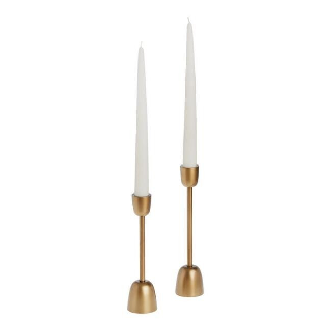 Gold Modern Bell Taper Candleholder | World Market