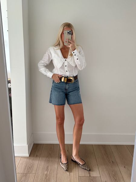 Easy Summer Outfits - Wearing a size 4 in Ganni top, 27 in dynamite shorts, Gucci shoes run tts! #kathleenpost #summeroutfits #easysummerlooks #casualoutfit #gucci #dynamiteclothing #ganni

#LTKStyleTip #LTKSeasonal