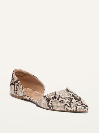 Faux-Snakeskin D&#x27;Orsay Flats for Women | Old Navy (US)