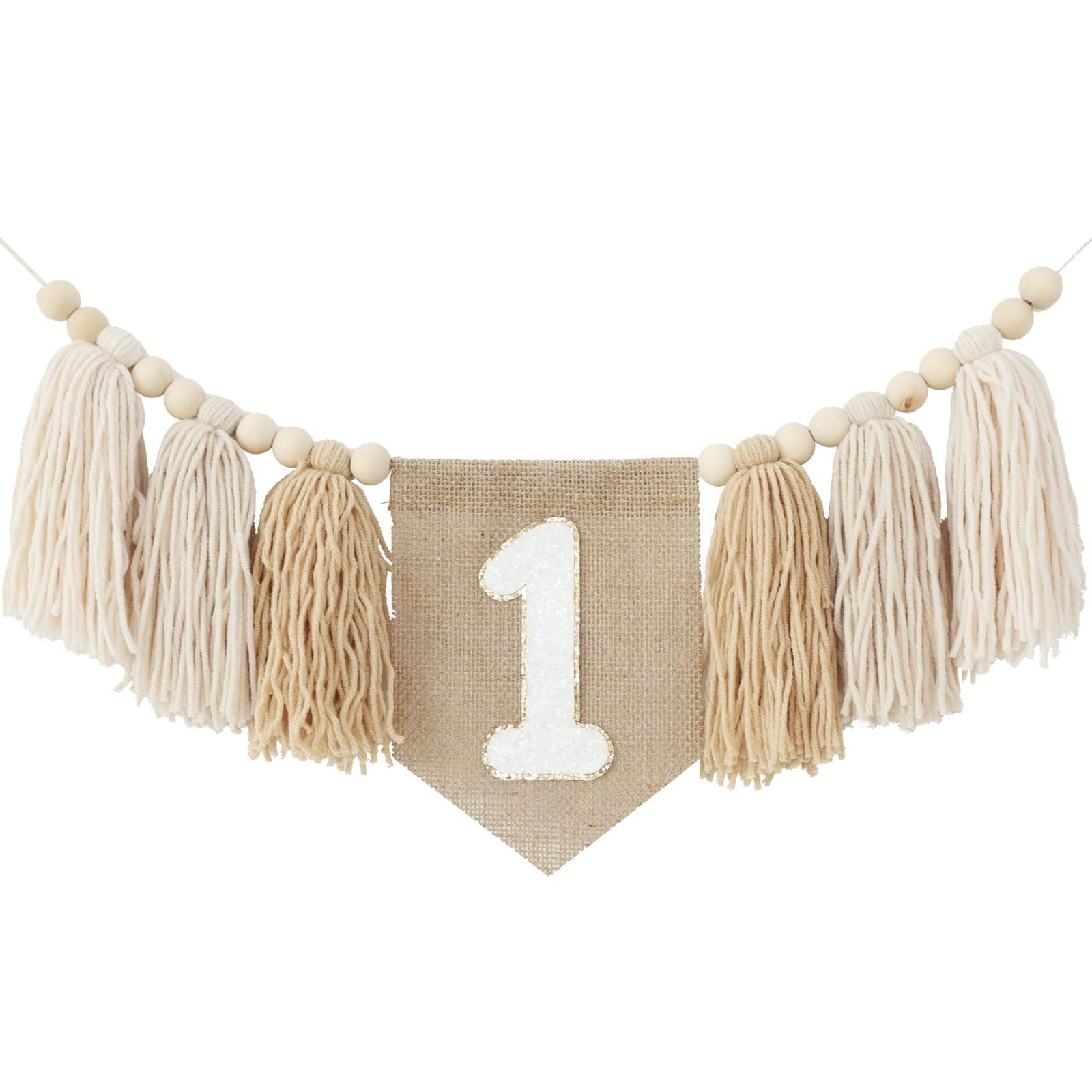 Handmade Boho Burlap Khaki 1st Birthday Decorations For Boys One High Chair Banner Boy First High... | Amazon (US)