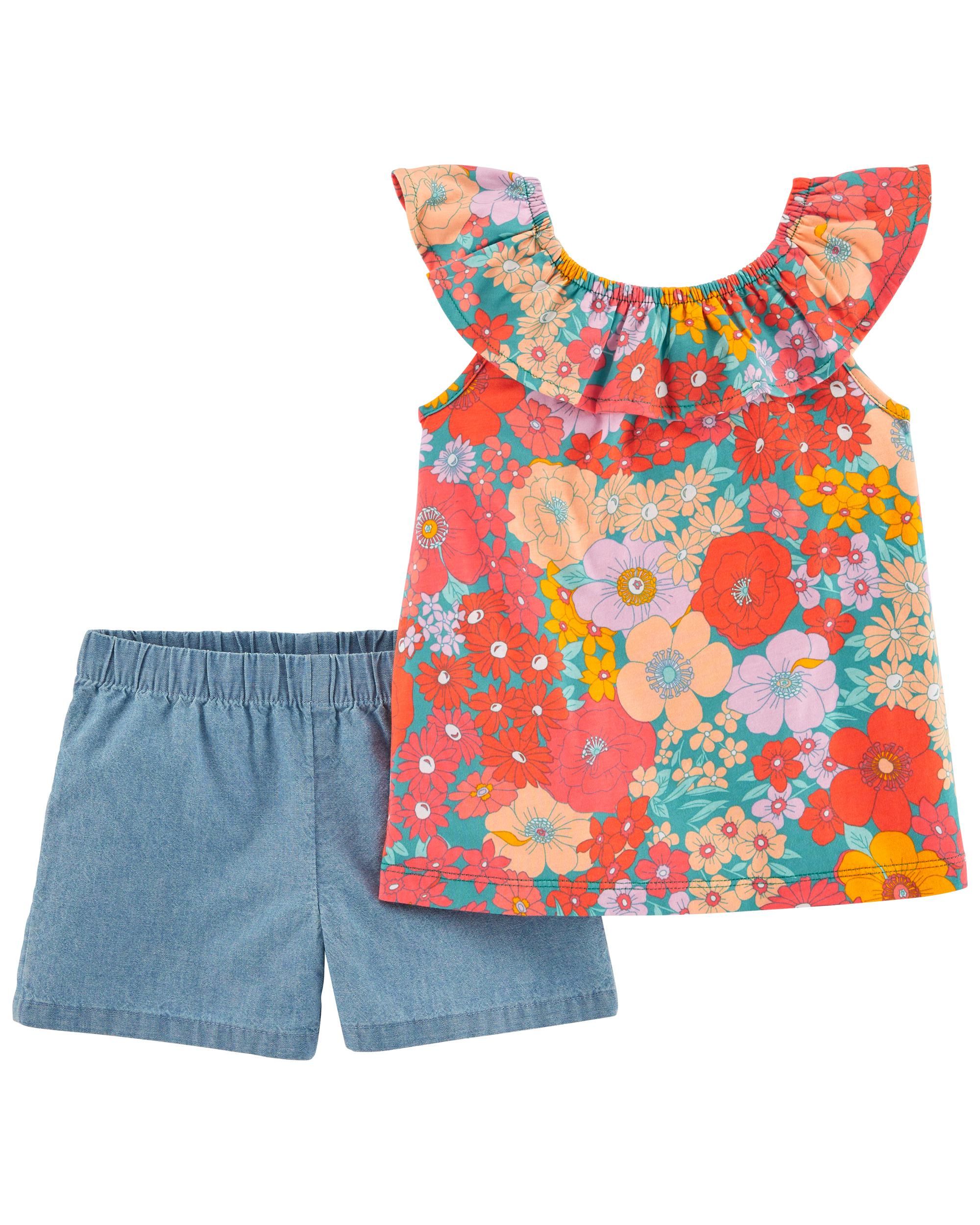 2-Piece Floral Tee & Short Set | Carter's