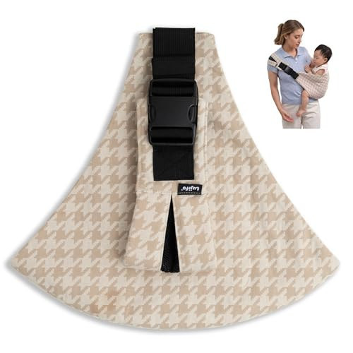 Lujifo Baby Sling Carrier for Toddler, Houndstooth Baby Carrier Sling, Premium Cotton Linen Adjustable in Both Front and Back Shoulder Strap, Portable and Lightweight Toddler Carrier | Amazon (US)