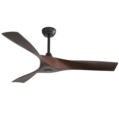 52 Inch Decorative LED Ceiling Fan With Dimmable LED Light 6 Speed Remote 3 Solid Wood Blades Reversible DC Motor For Living Room | Wayfair North America