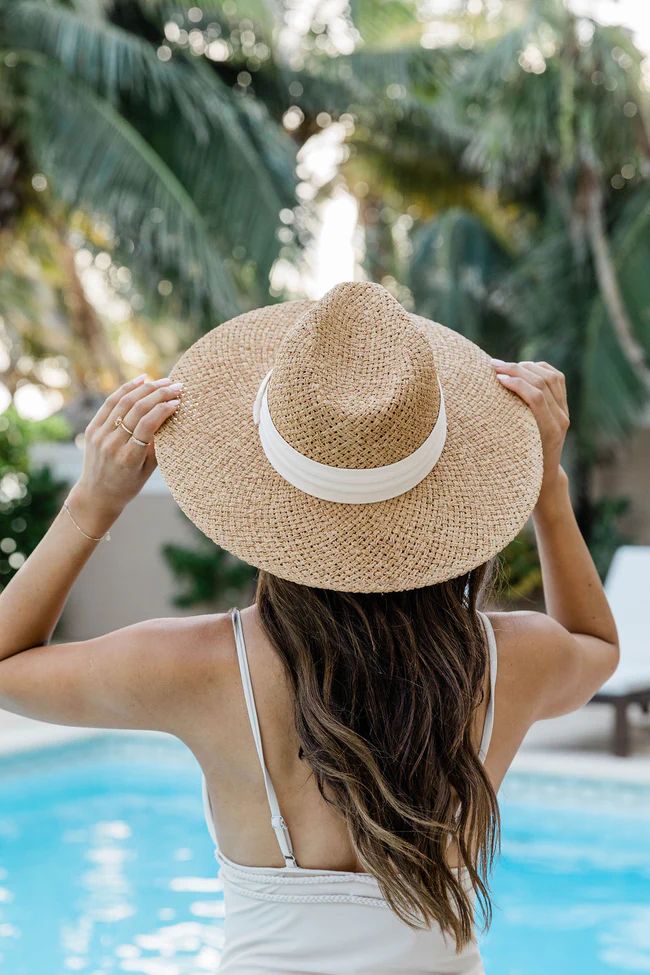 Truest Meaning Ivory Ribbon Straw Hat | Pink Lily