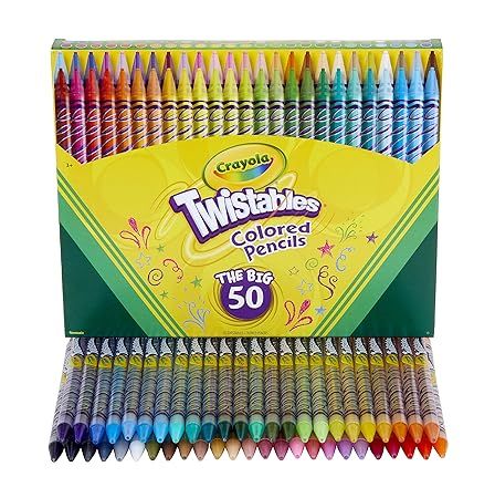 Crayola Twistables Colored Pencils Coloring Set, Gift Age 3+ - 50Count | Amazon (US)