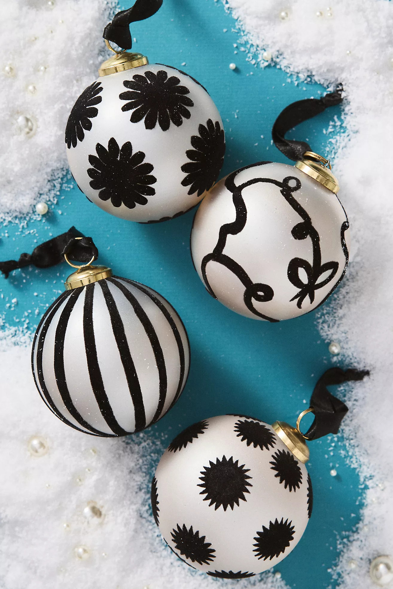 Mari Glass Ornaments, Set of 4 | Anthropologie (US)