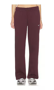 Nike Mid Rise Open Hem Pant in Burgundy Crush & Sail from Revolve.com | Revolve Clothing (Global)